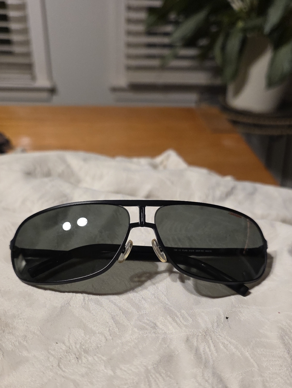 Carerra Black Aviator Sunglasses with Dark Lenses